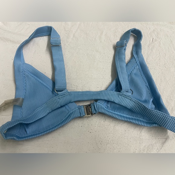 ZAFUL blue ribbed bikini top size 4 - Picture 3 of 4
